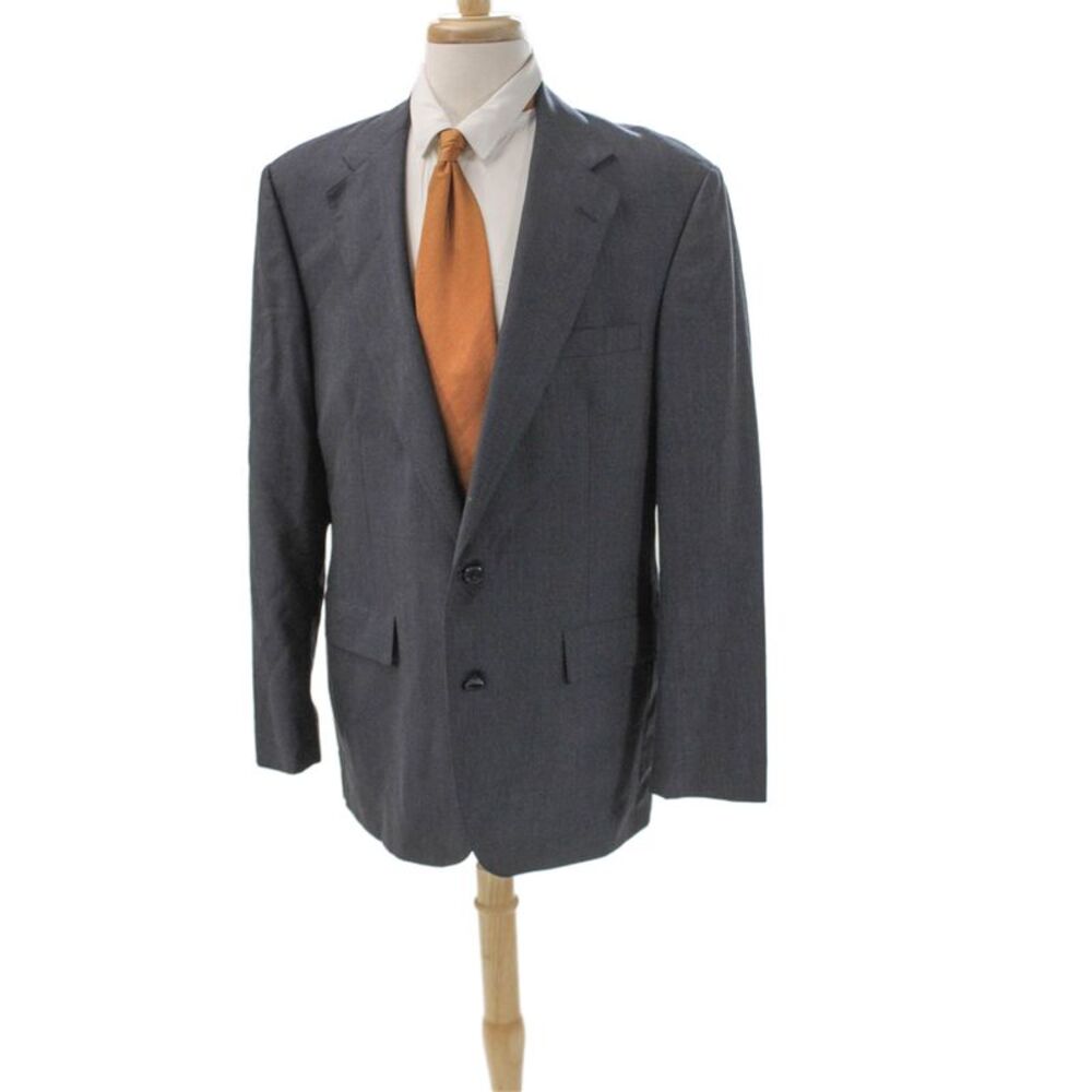 Brooks Brothers Mens Gray Check Wool Blazer Size 44